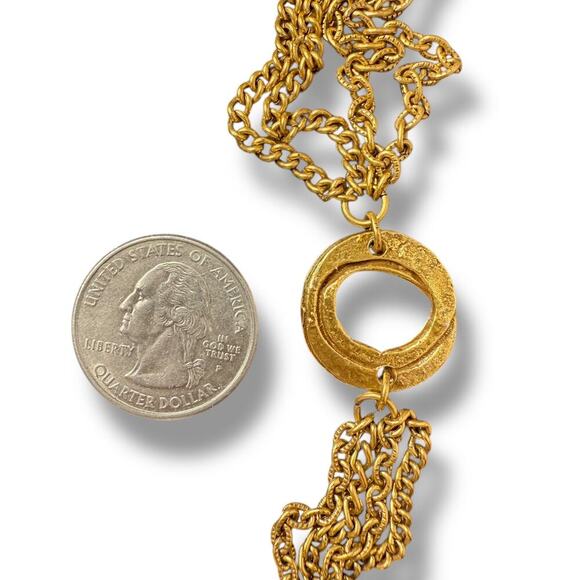 VINTAGE NECKLACE LONG GOLD TONE 50 inch - Picture 5 of 5